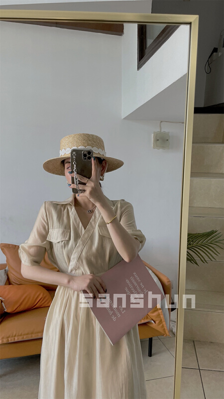 [Sanshun] waist closing lady dress 8855# L