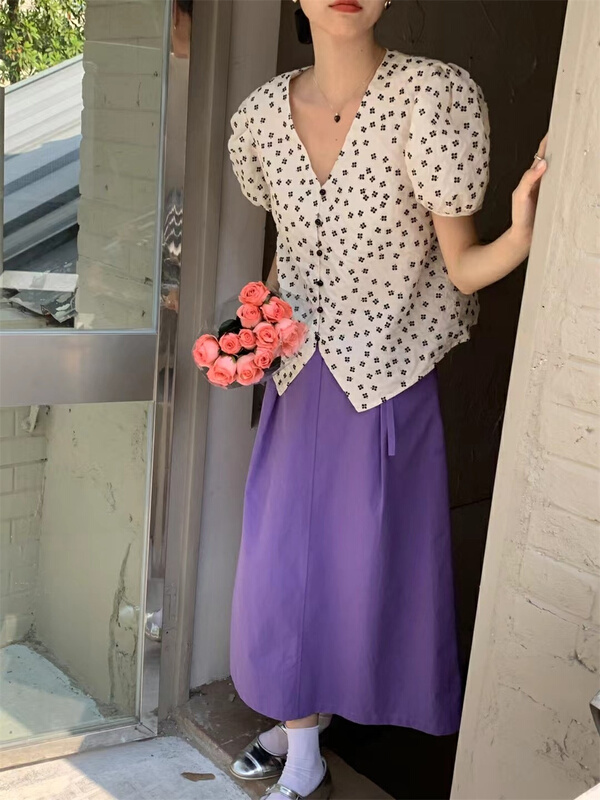 [I think] Korean style high waist a swing skirt 88003# CLS