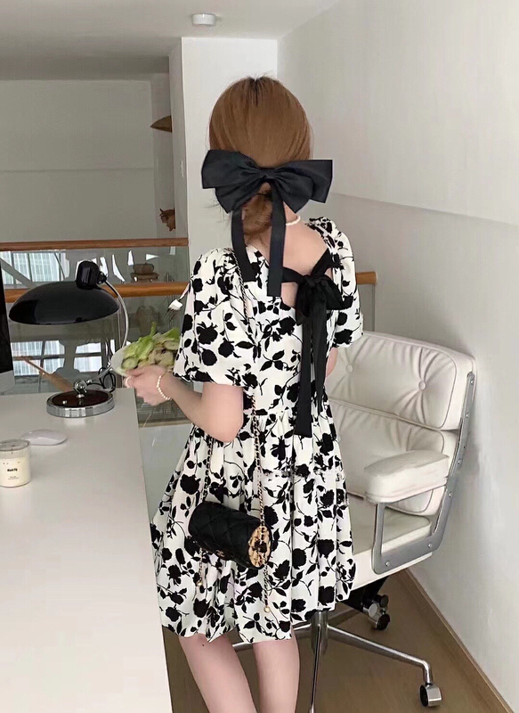 [Hello] flower shredder back bandage dress ys-6321# lwy