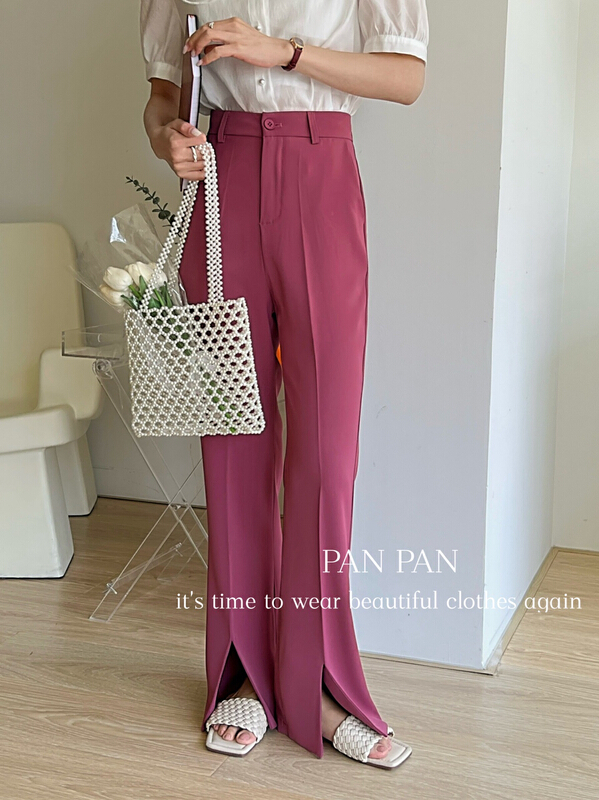 [Panpan] Korean style split thin trousers 19012# cqw