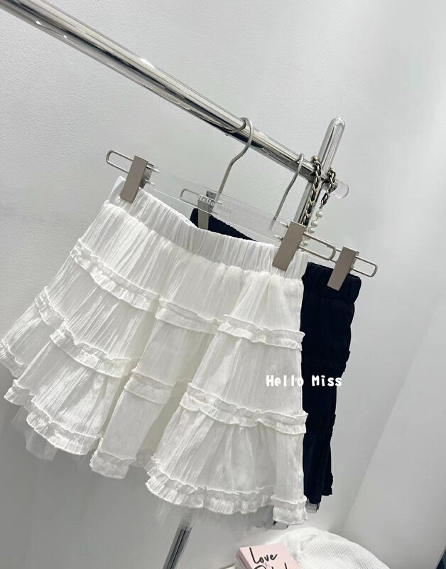 [Hello Miss] Korean pure color mesh cake skirt 016# PCZ