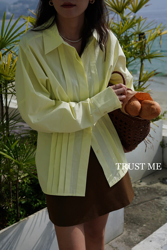 Original price 100.39! New year in early spring! [trustme] Korean single breasted versatile shirt 66920# jhy