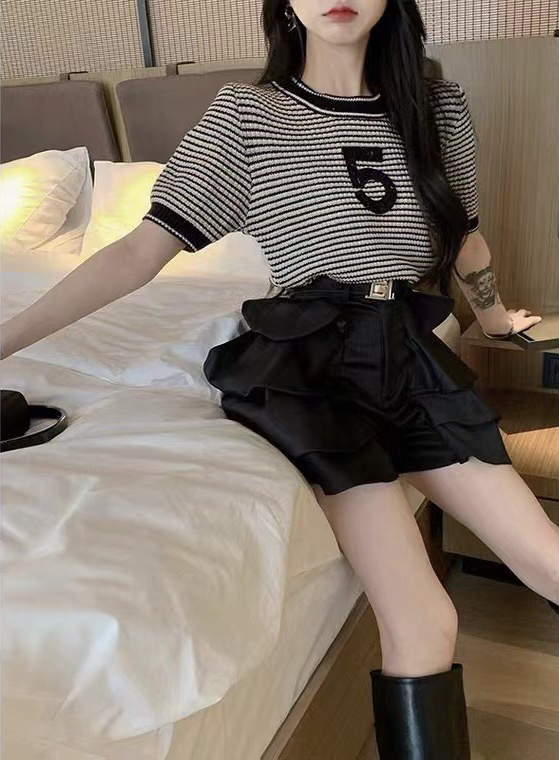 初夏上新!【FF STUDIO】小香風撞色條紋小衫(不配鏈條)  2775#  OZQ