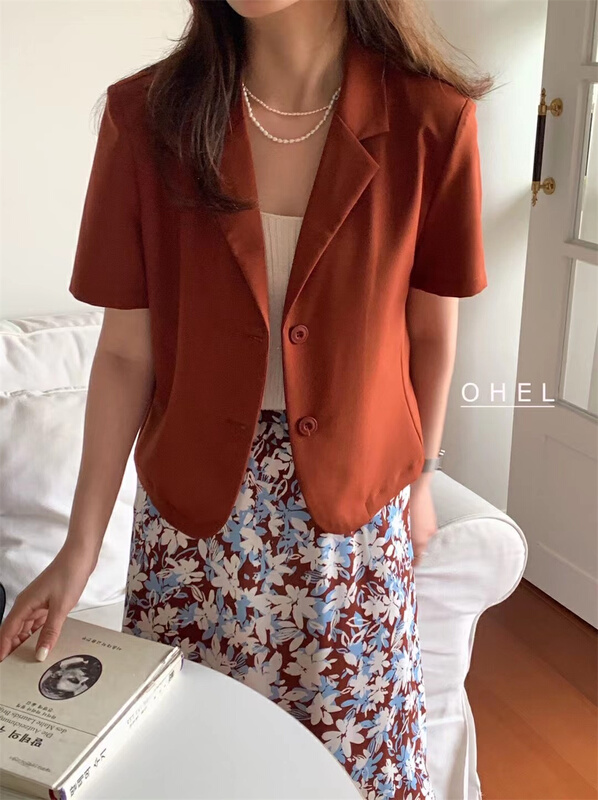 New in early summer! [Ohel] Korean style breasted short sleeved suit 22130# CLS