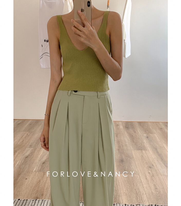 [FN] simple solid color versatile vest / sling nb2mba331# cqw