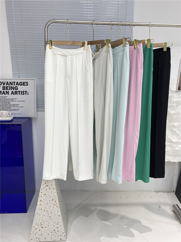 [semi plain] temperament solid color loose trousers s01# ZSY