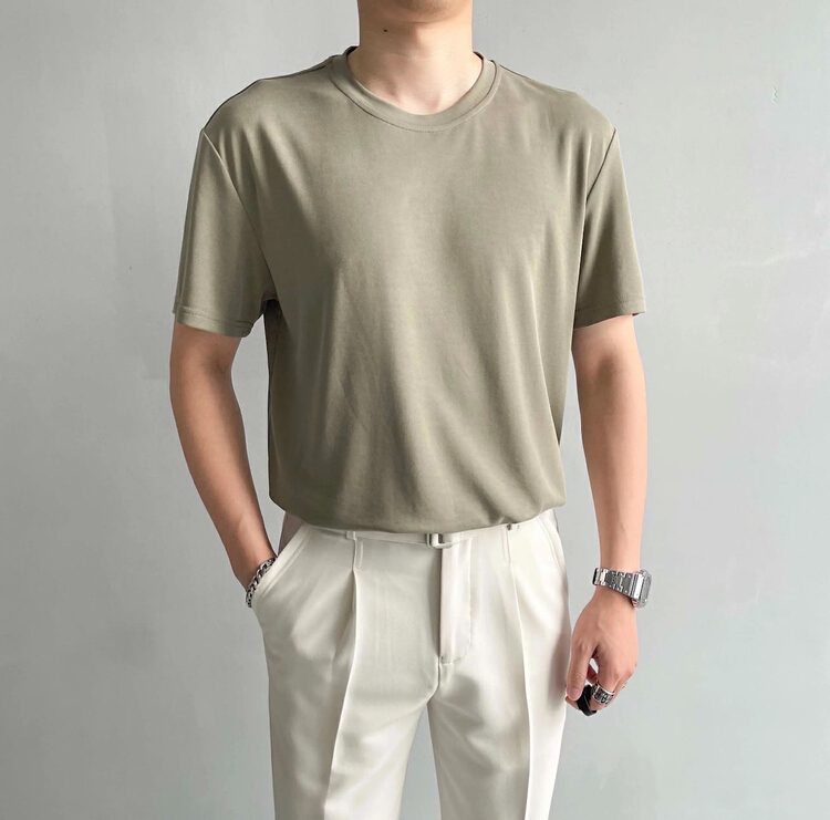 [Yeyue] simple solid color versatile Casual Short Sleeve T-shirt a777# ZZL