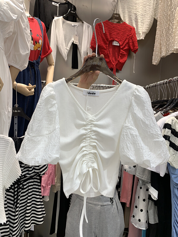 [I do] Korean version solid color short sleeved shirt 8169# cqw