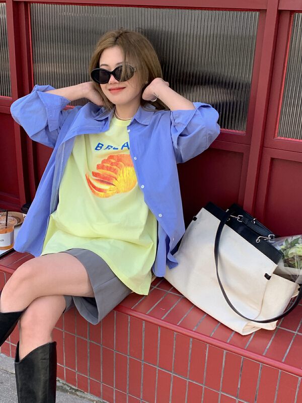 New year in early spring! [attitude] crew neck versatile ins style short sleeve T-shirt aq4252# ozq