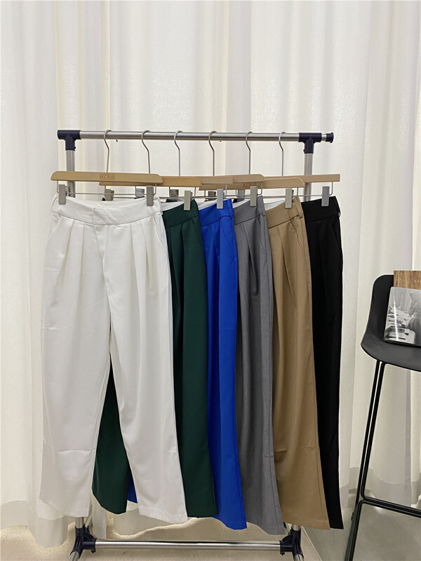 goods in stock! New year in early spring! [ecru] straight versatile comfortable casual pants 2113151# zxl