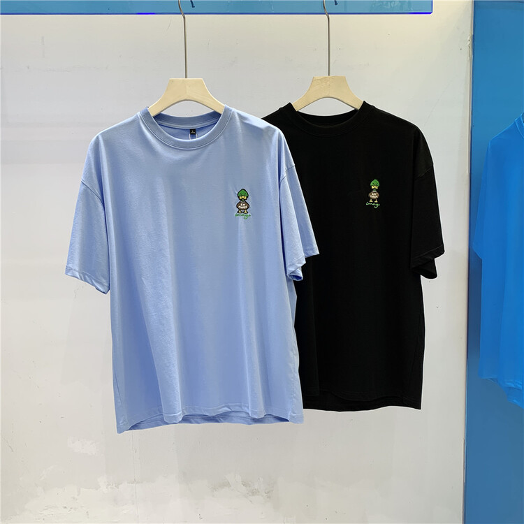 [Parkson] round neck loose embroidery Duck short sleeve T-shirt 5686# ZZL