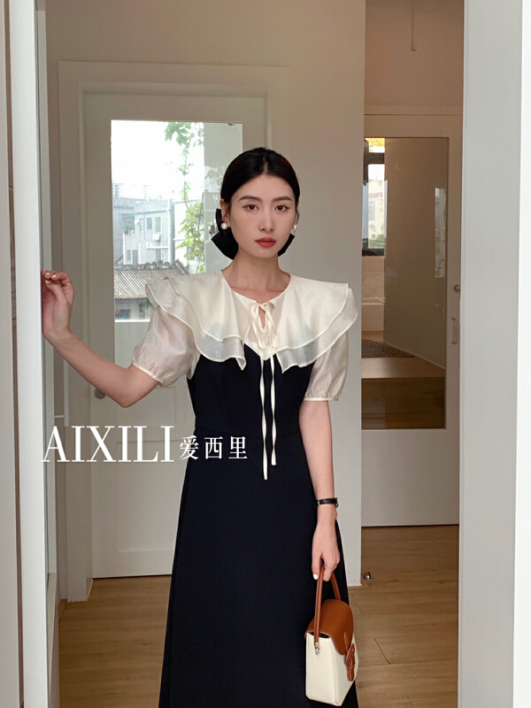 [aixili Sicily] French style Ruffle short sleeved dress 6370# WPL