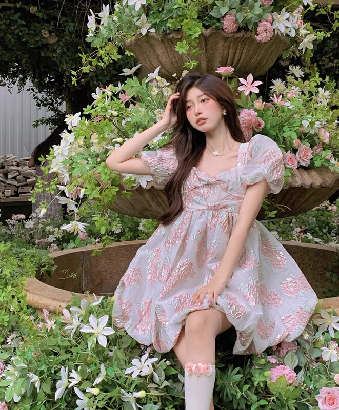 [Xinran] sweet and versatile slim dress 6604-1# PCZ