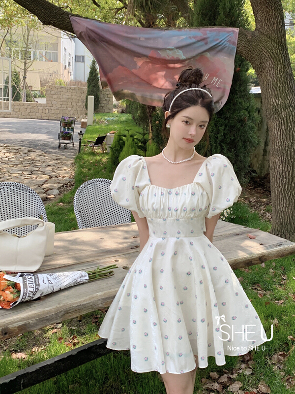 【SHE U】法式少女碎花收腰連衣裙  C58218#  CQW