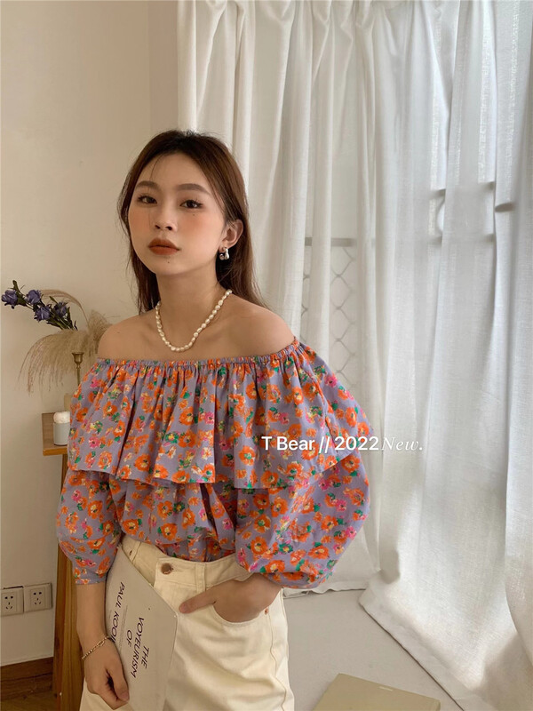 [T.BEAR] floral comfortable Korean shirt 28605# ZXX