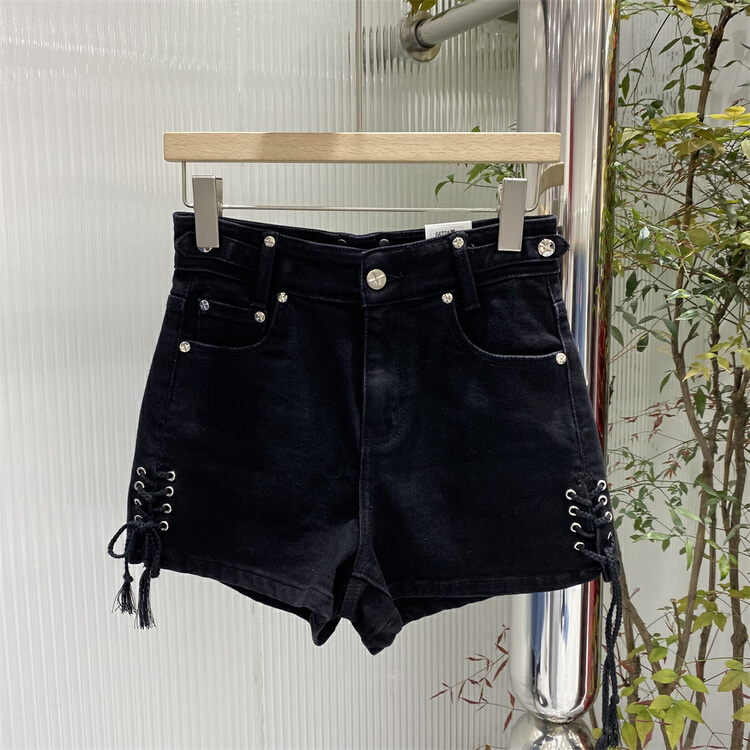 New in early summer! [SMX] skinny belt design denim shorts 66778# XJ