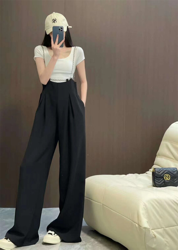 [mialiesy] niche design versatile strap Jumpsuit (with removable chain) 001# PCZ