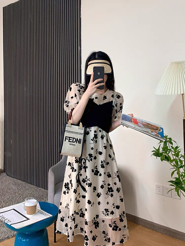 New in early summer! [jun.t] French floral slim dress 5871# PCZ