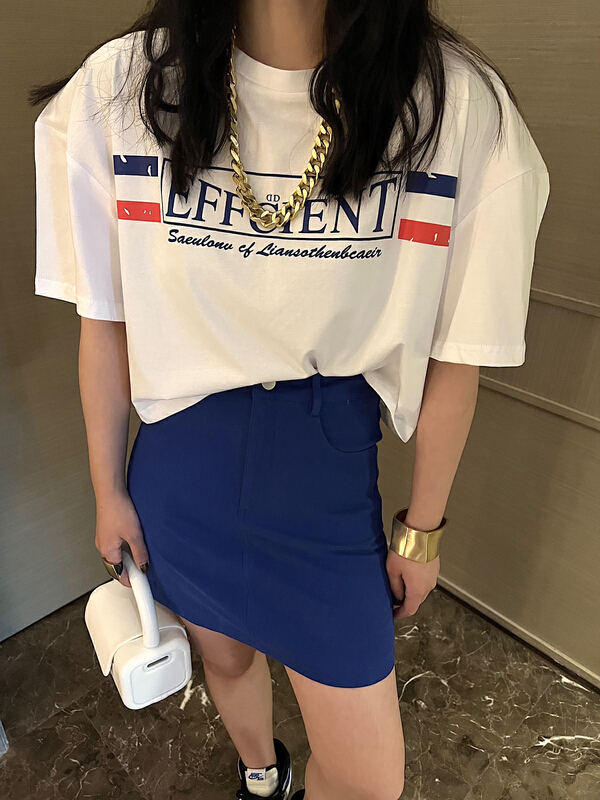 New in early summer! [f (x)] Korean alphabet printed short sleeve T-shirt t11049# ozq