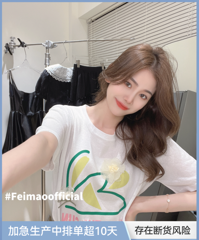 [Feimao (Yimao)] round neck versatile print short sleeve T-shirt ym-7619# LSL