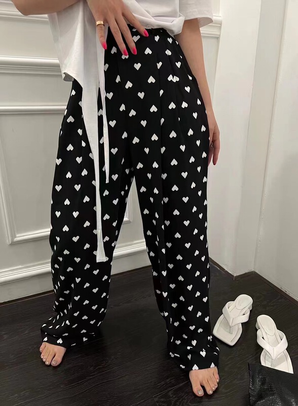 [c.h.z] casual style loose and thin, vertical feeling, love and versatile floor mopping casual pants 78051# WTT