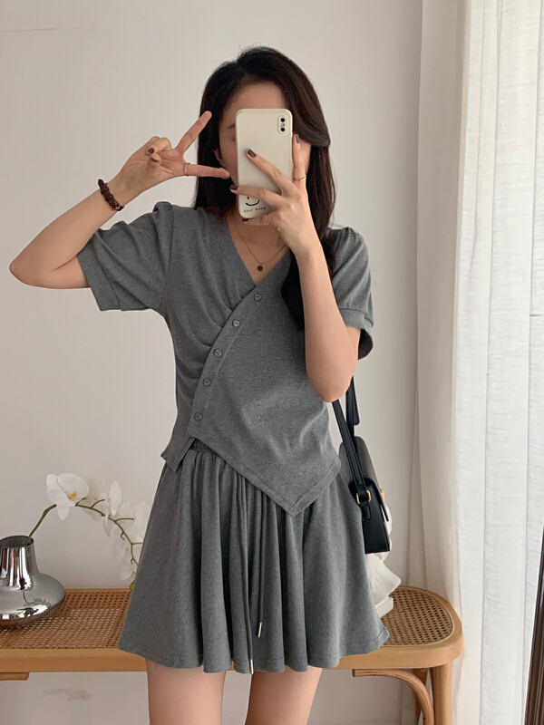 [victory. 2] irregular and versatile Top + casual slacks set v216# WPL