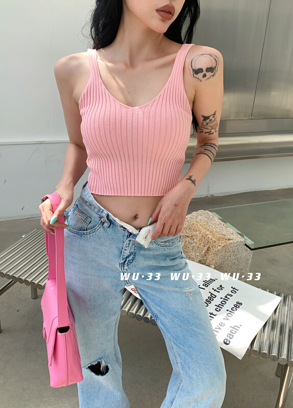 Main push 15 colors! [Wu. 33] fashion V-neck clean vest / suspender 22283# WTT