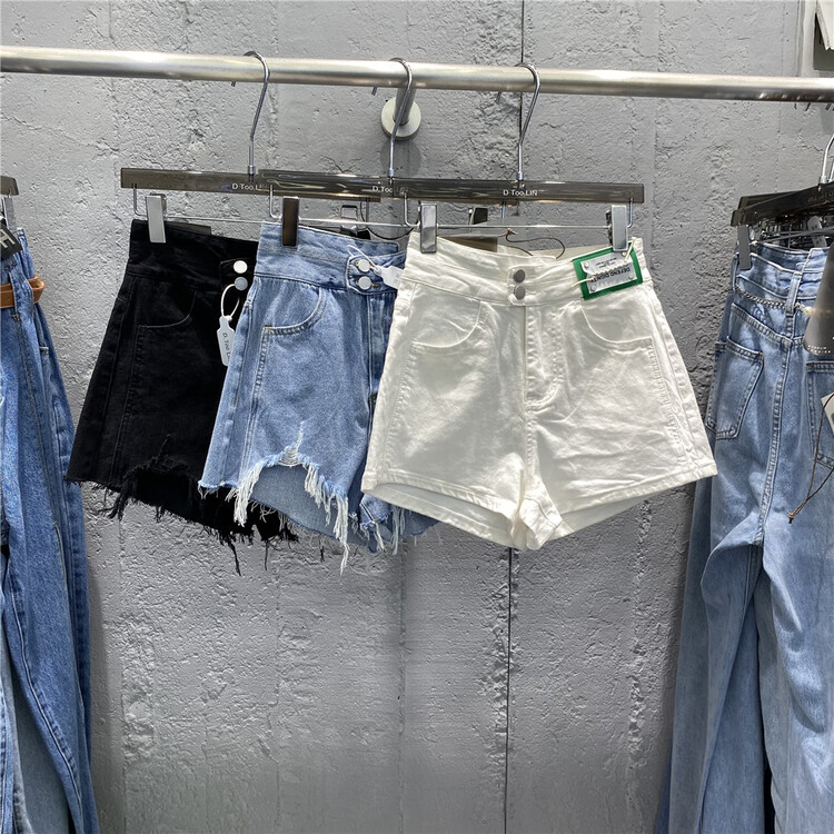 New in early summer! [dtoo. Lin] high waist solid color versatile denim shorts a1651# ozq