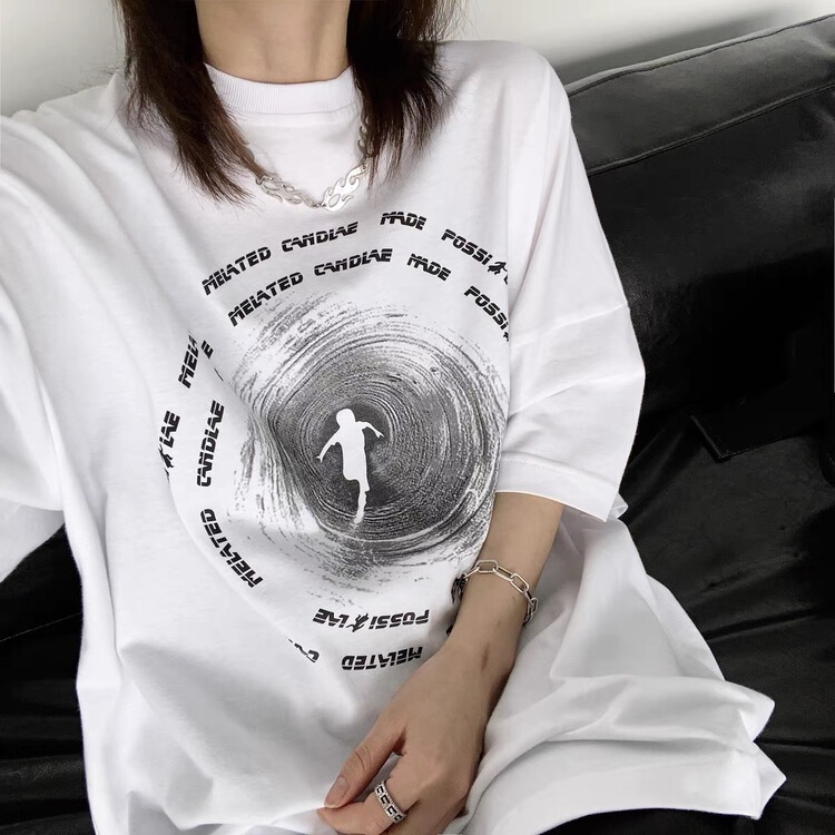 [Jijile] Korean Pullover printed short sleeve T-shirt 0006# PCZ
