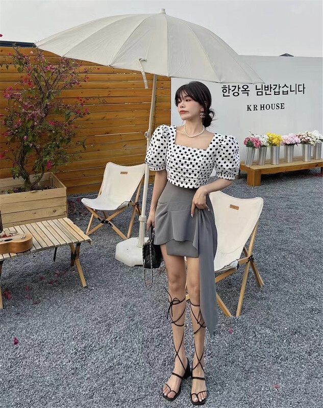 [ala] ruffled little women's skirt ys1-2615# JJ
