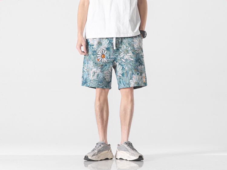[Tess] embroidery trend versatile casual shorts stik080# ZZL