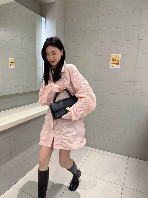 New year in early spring! [last name] Korean solid color pleated shirt 851# ozq