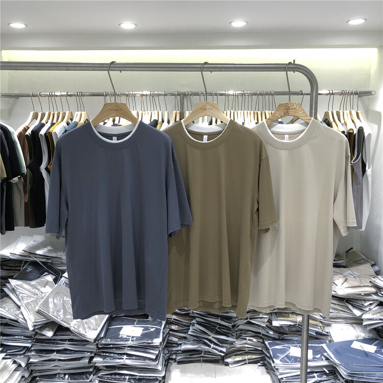 New year in early spring! [Yeji] Korean versatile loose contrast color round neck short sleeve T-shirt e85003# ZZL