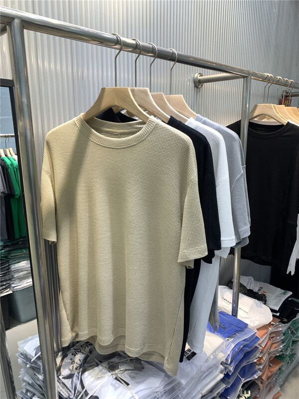 goods in stock! New in early summer! [1974] crew neck versatile solid short sleeve T-shirt a822# ZZL