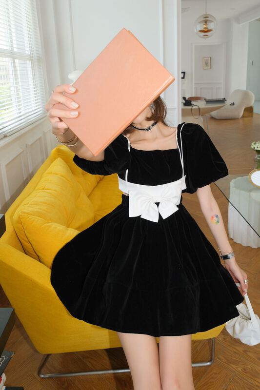 Autumn she! Simple and versatile bow decorative suspender vest s90751# cqw