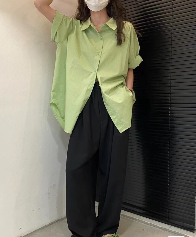 [sanbara] simple and loose casual shirt 9386# LSW