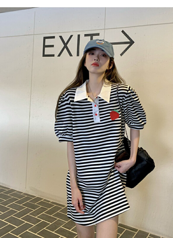 New in early summer! [rasion] fashionable and versatile casual polo collar dress 8447# LSL