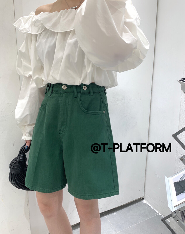 New in early summer! [t-platform] Korean versatile loose five point denim shorts 8266# zxx
