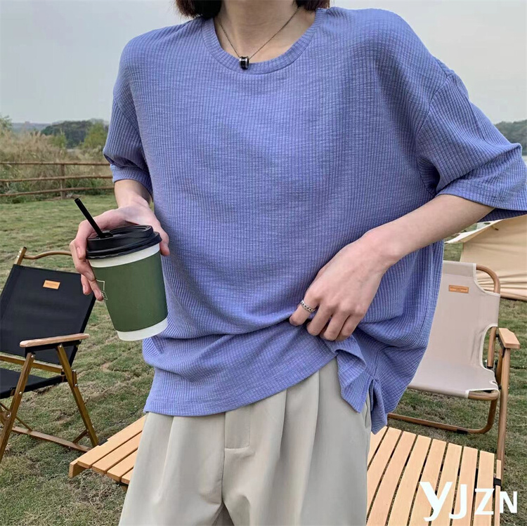 New year in early spring! [within one boundary] solid color Korean comfortable short sleeve T-shirt 8235# XYY