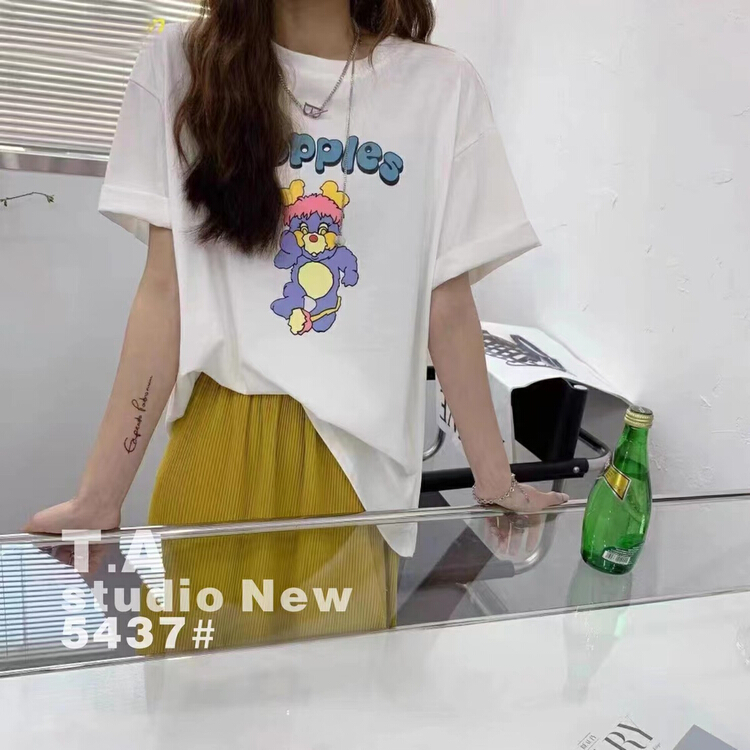 New in early summer! [TA +] Korean cartoon print ins short sleeve T-shirt 5437# XYY
