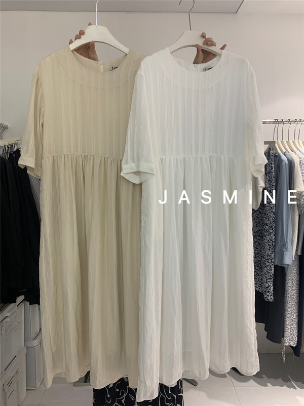 In early summer! [Jasmine] Korean loose solid color fashionable dress 3875\cls