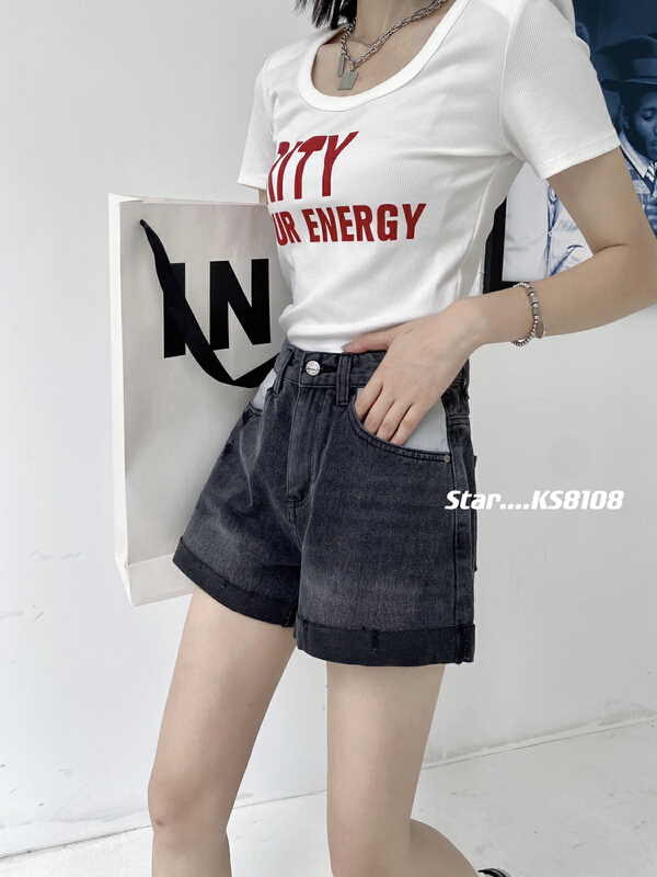 [star] Korean fashion versatile denim shorts ks8108# CLS