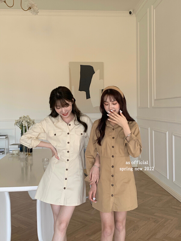 goods in stock! New year in early spring! [as] waist down versatile slim dress 6499# HBx