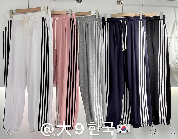 [big 9] Korean STRIPED FASHION versatile casual pants 2018# L