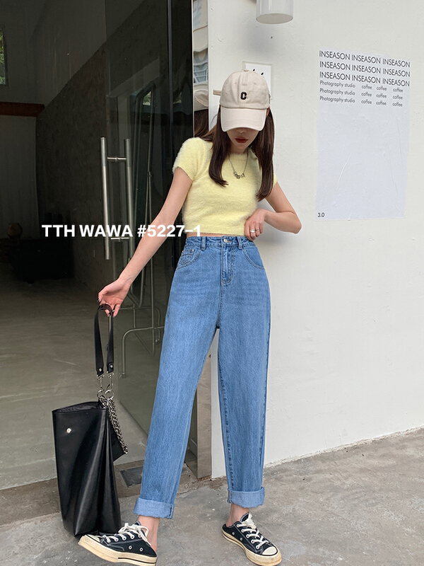 New year in early spring! [Wawa] Korean casual versatile jeans 5227-1# XYJ