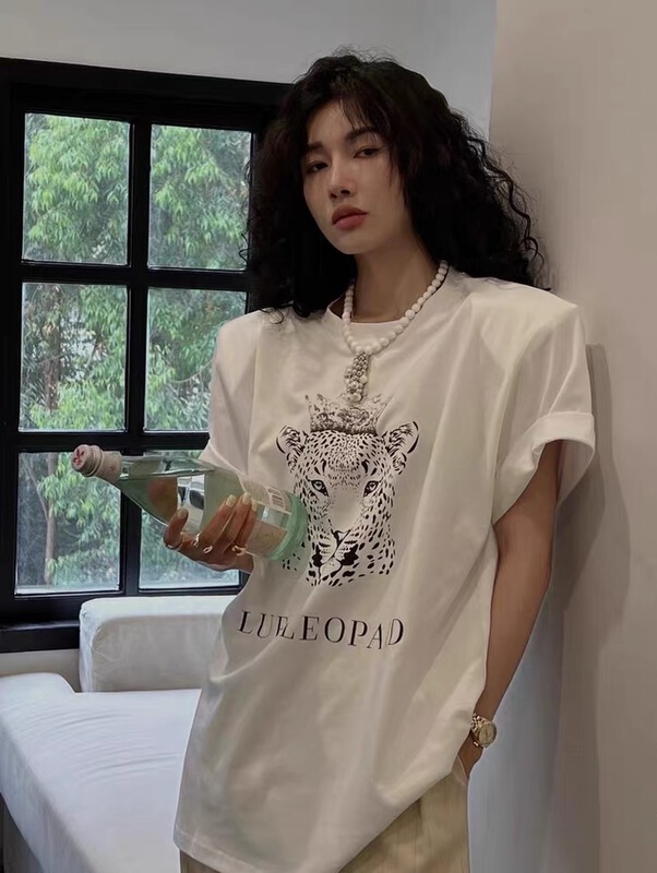[DL] Korean print Pullover short sleeve T-shirt 8580# WTT