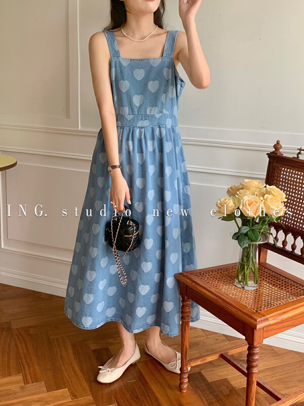 Original price 66.55! New in early summer! [ing] French Vintage printed vest dress 6970# ZSY