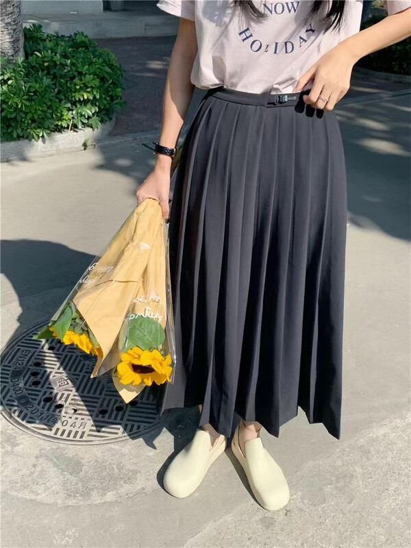 New year in early spring! [A-One] Korean pleated mid length skirt 9682# hjy