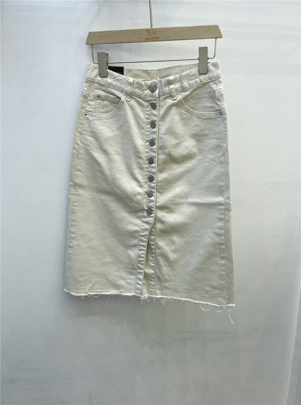 Original price 109.00! New in early summer! [u.u] Korean style simple breasted slim split skirt 6279-1# CSX