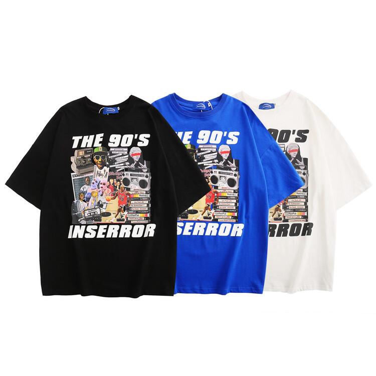 Unisex! [INS error] loose Pullover printed short sleeve T-shirt t2236# hyy